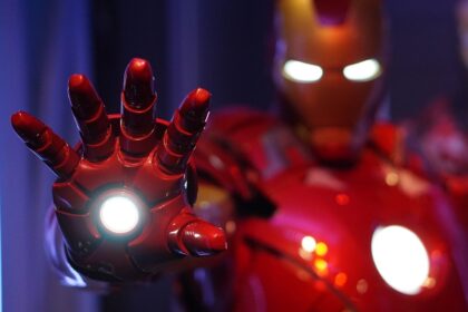 a close up of a hand with a light on it